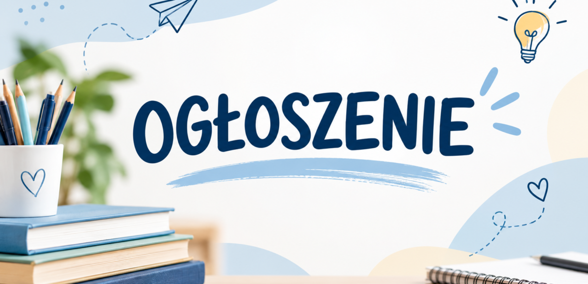 Grafika informacyjna z napisem „Ogłoszenie” dotycząca Wojewódzkich Konkursów Przedmiotowych 2026/2027